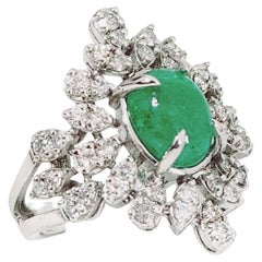 2.18 ct Cabochon Emerald Ring
