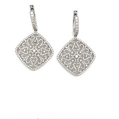 Boucles d'oreilles pendantes en diamant de 2.18 ct