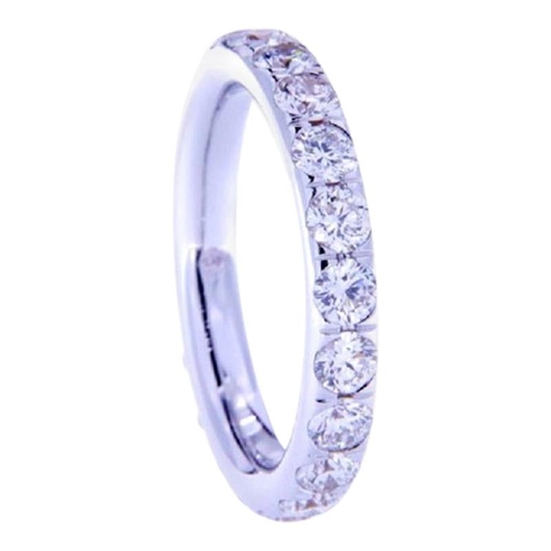 2.18 Ct Diamonds 18kt White Gold Wedding Ring For Sale