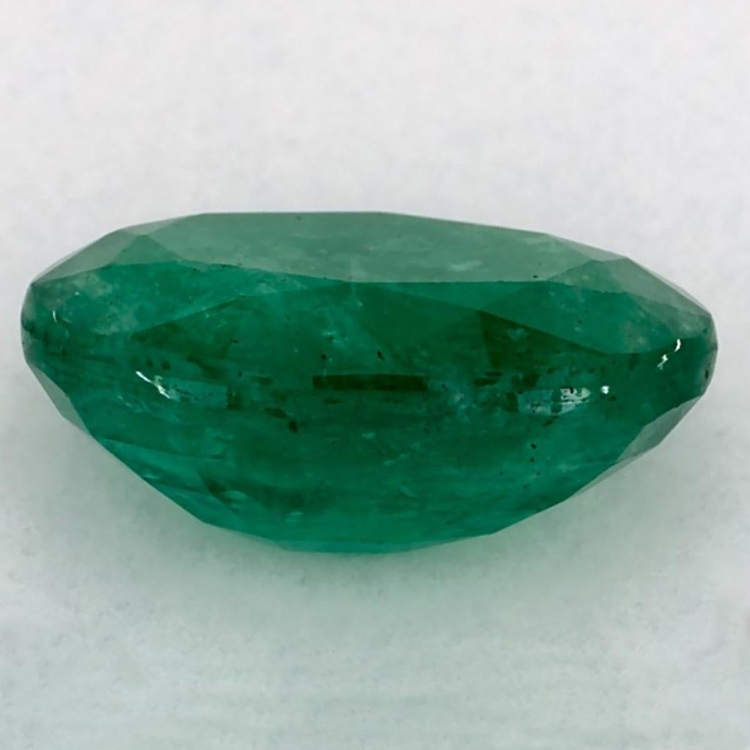 2.18 Ct Emerald Oval Loose Gemstone In New Condition For Sale In Fort Lee, NJ