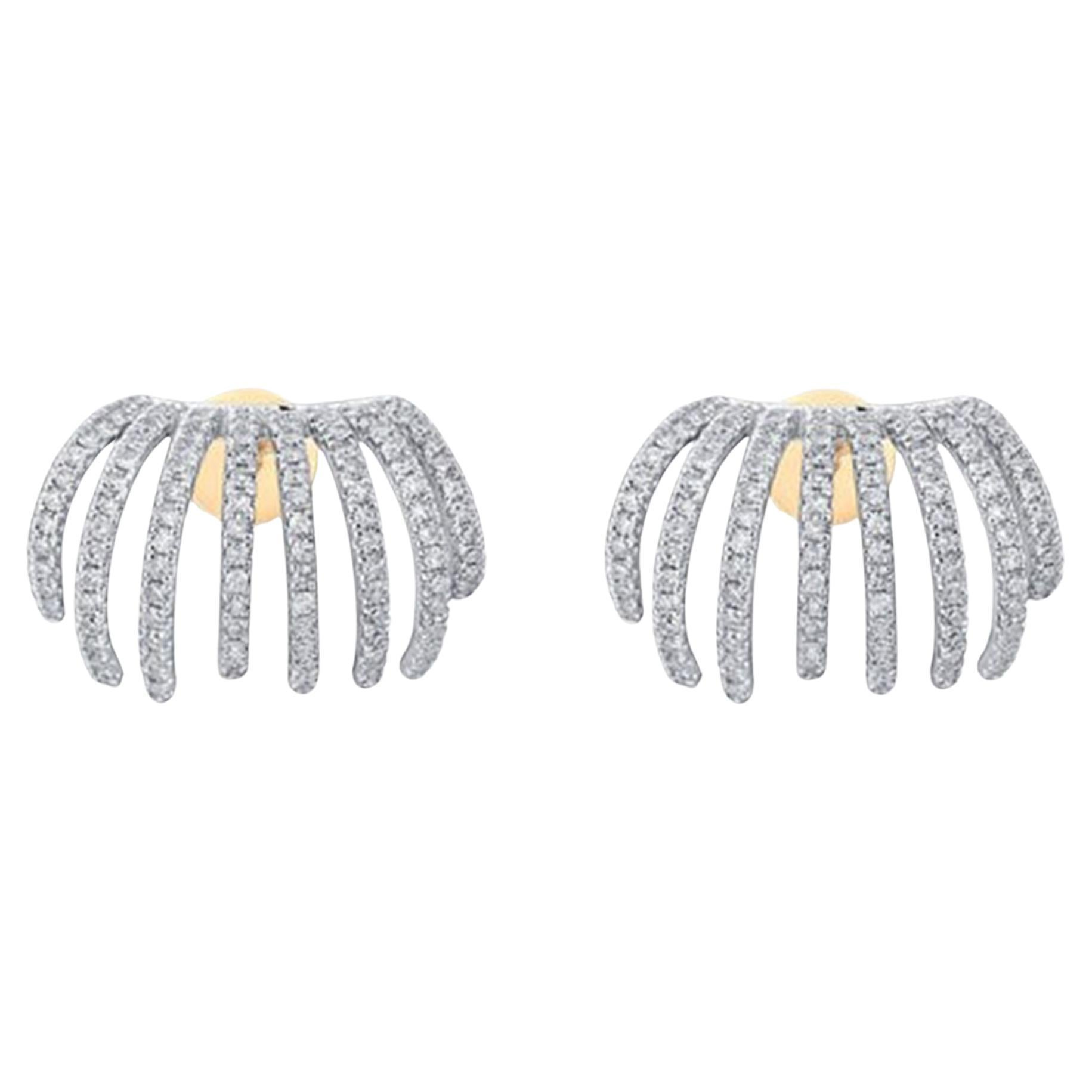 218 Diamond 14K (or 18k upon request) Yellow Gold Stud Earrings