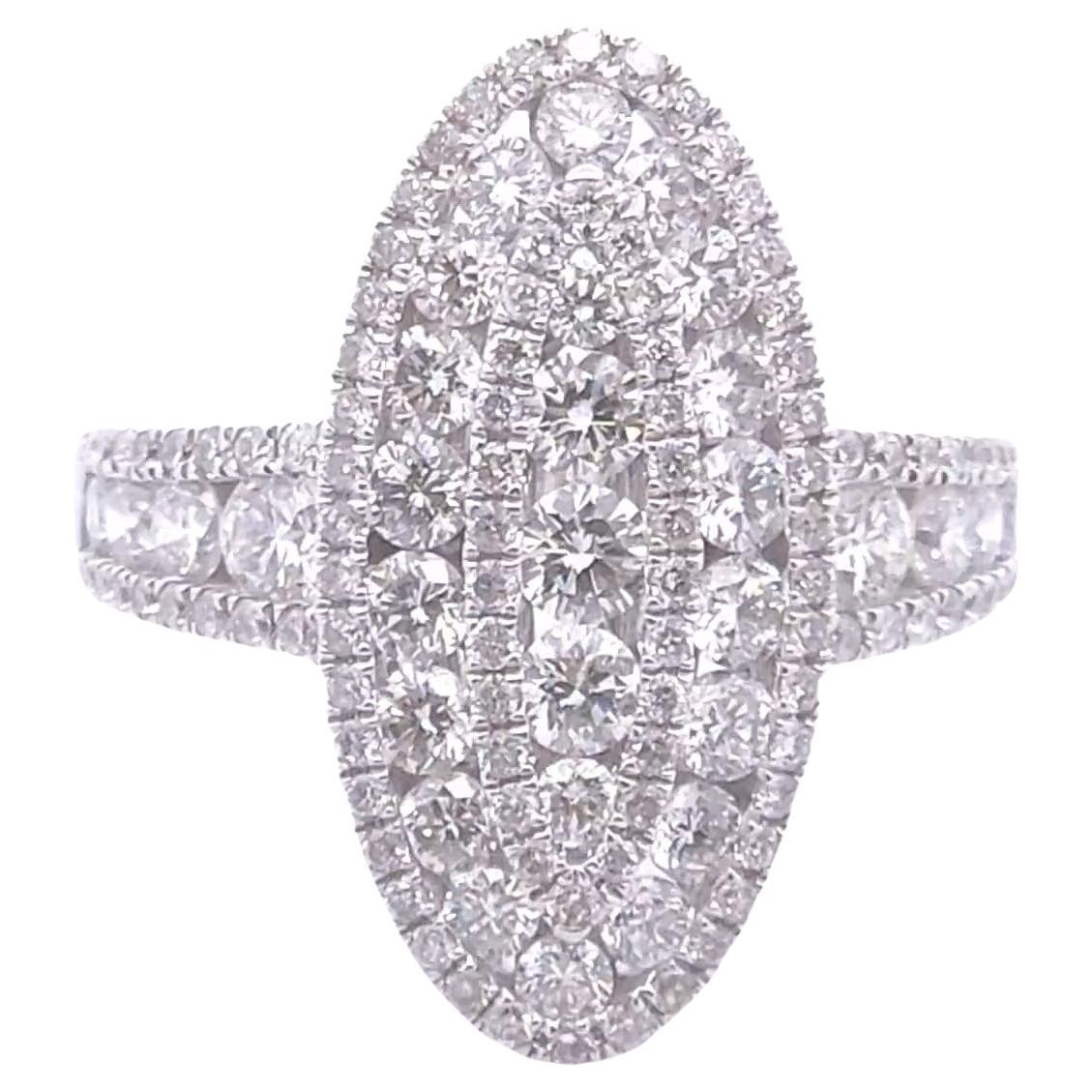 3.54ct Round Diamond Fashion Ring in 18k WG For Sale at 1stDibs