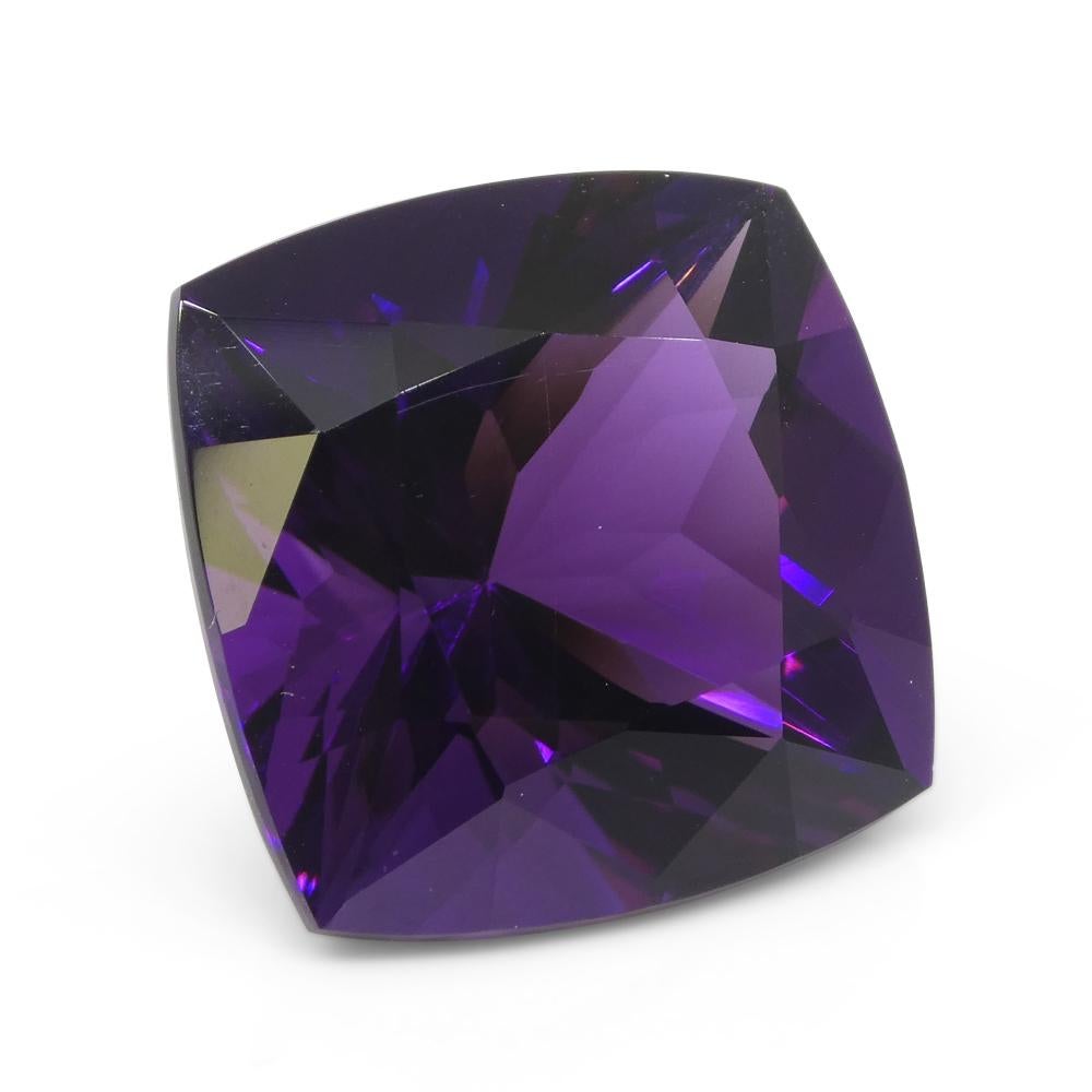 21.81carat Square Cushion Purple Amethyst from Uruguay For Sale 5