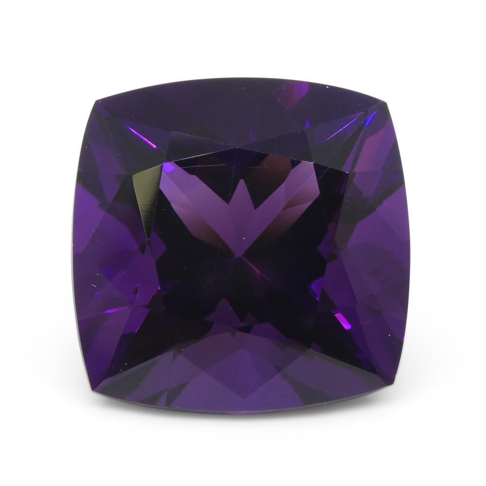 21.81carat Square Cushion Purple Amethyst from Uruguay For Sale 6