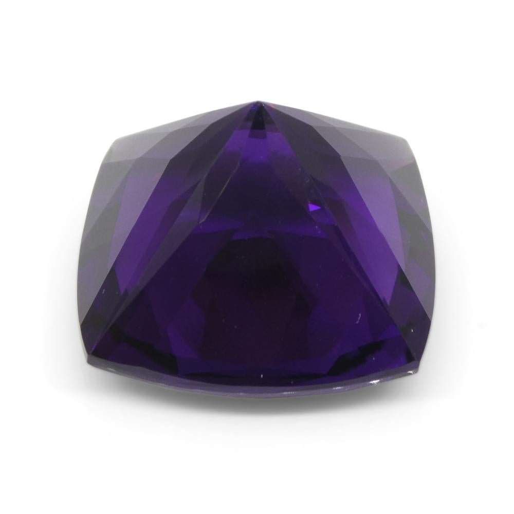 21.81ct Square Cushion Purple Amethyst from Uruguay In New Condition For Sale In Toronto, Ontario