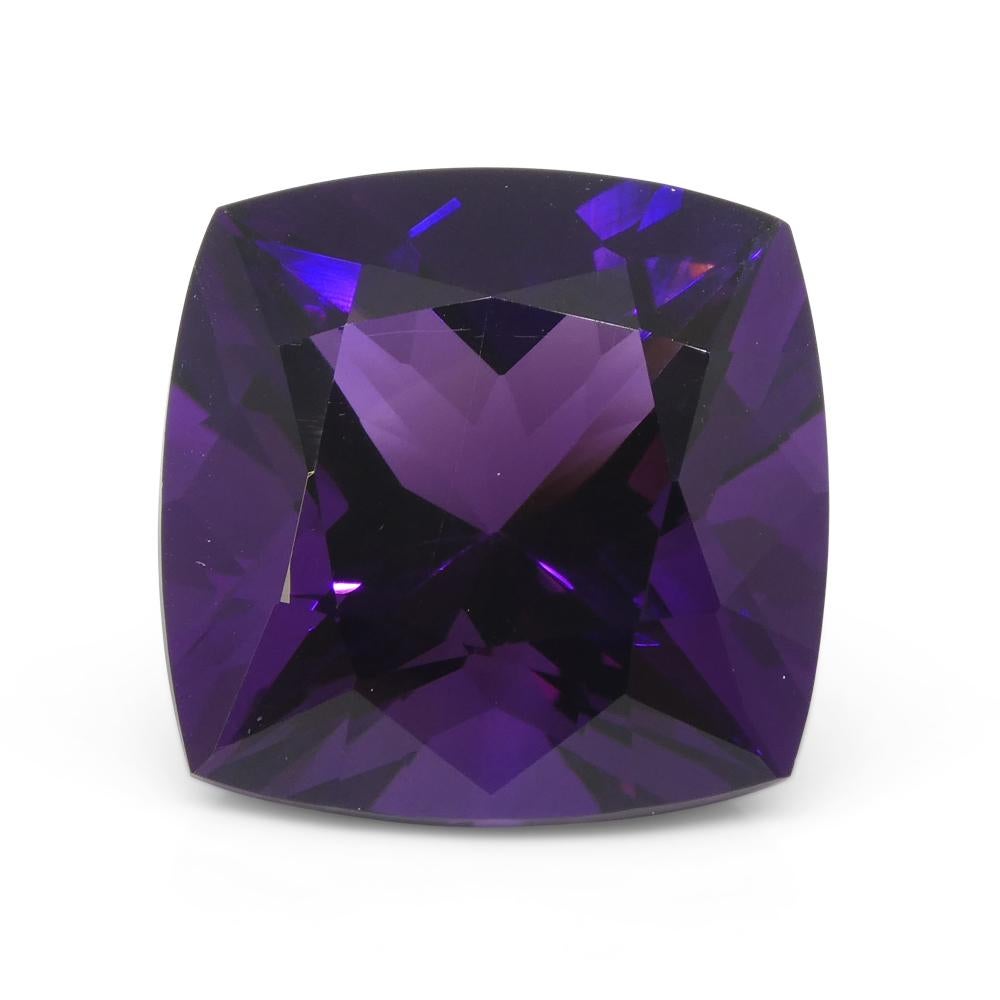 Women's or Men's 21.81carat Square Cushion Purple Amethyst from Uruguay For Sale