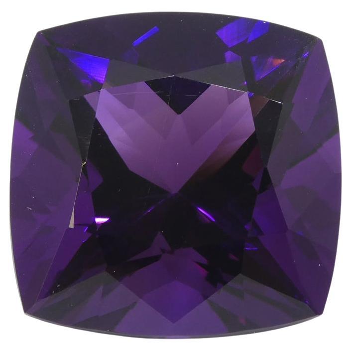 21.81carat Square Cushion Purple Amethyst from Uruguay For Sale