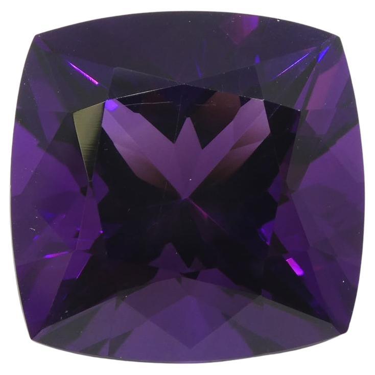 21.81ct Square Cushion Purple Amethyst from Uruguay For Sale