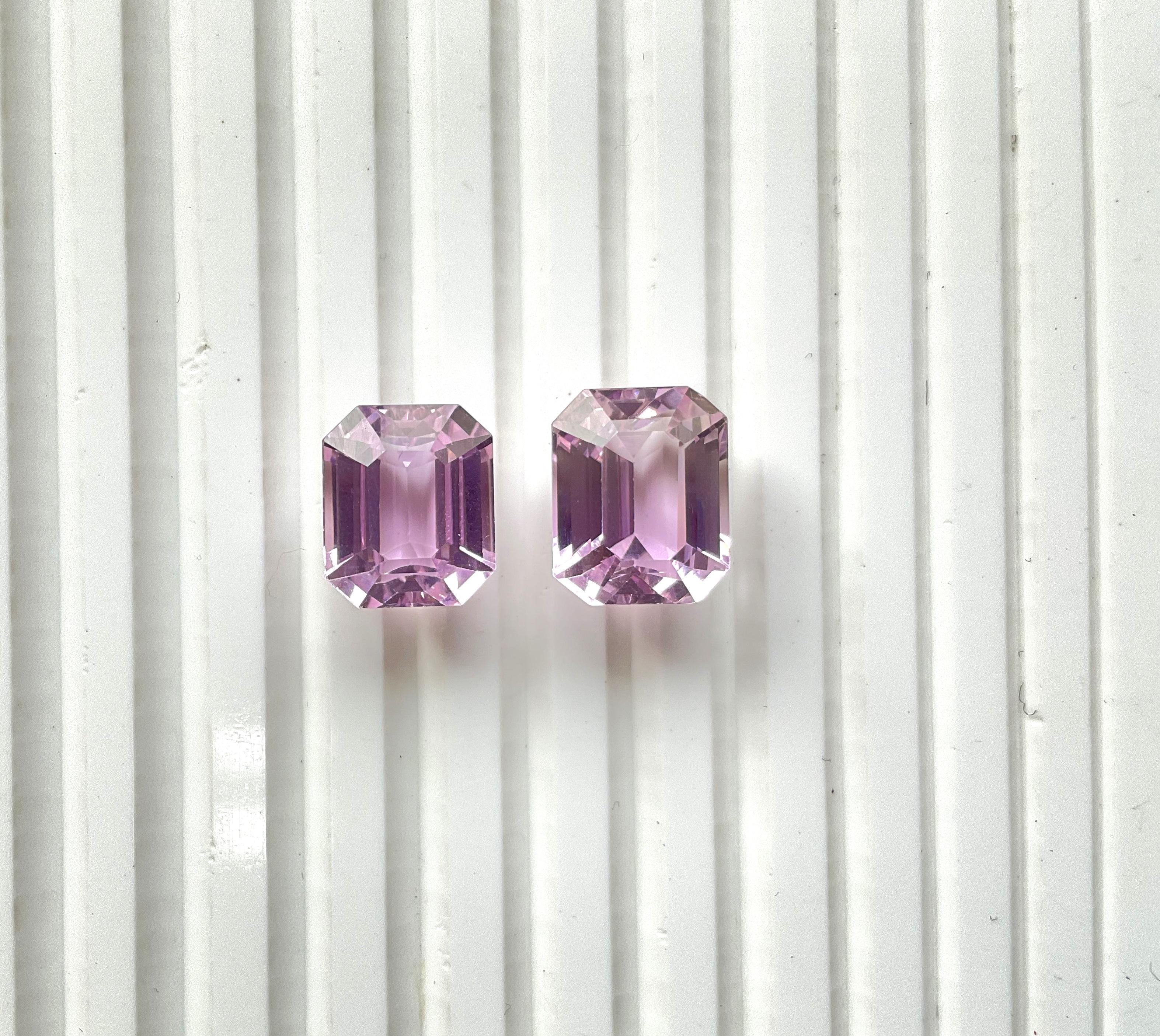 Octagon Cut 21.89 Carats Pink Kunzite Octagon Natural Cut Stones For Fine Gem Jewellery For Sale