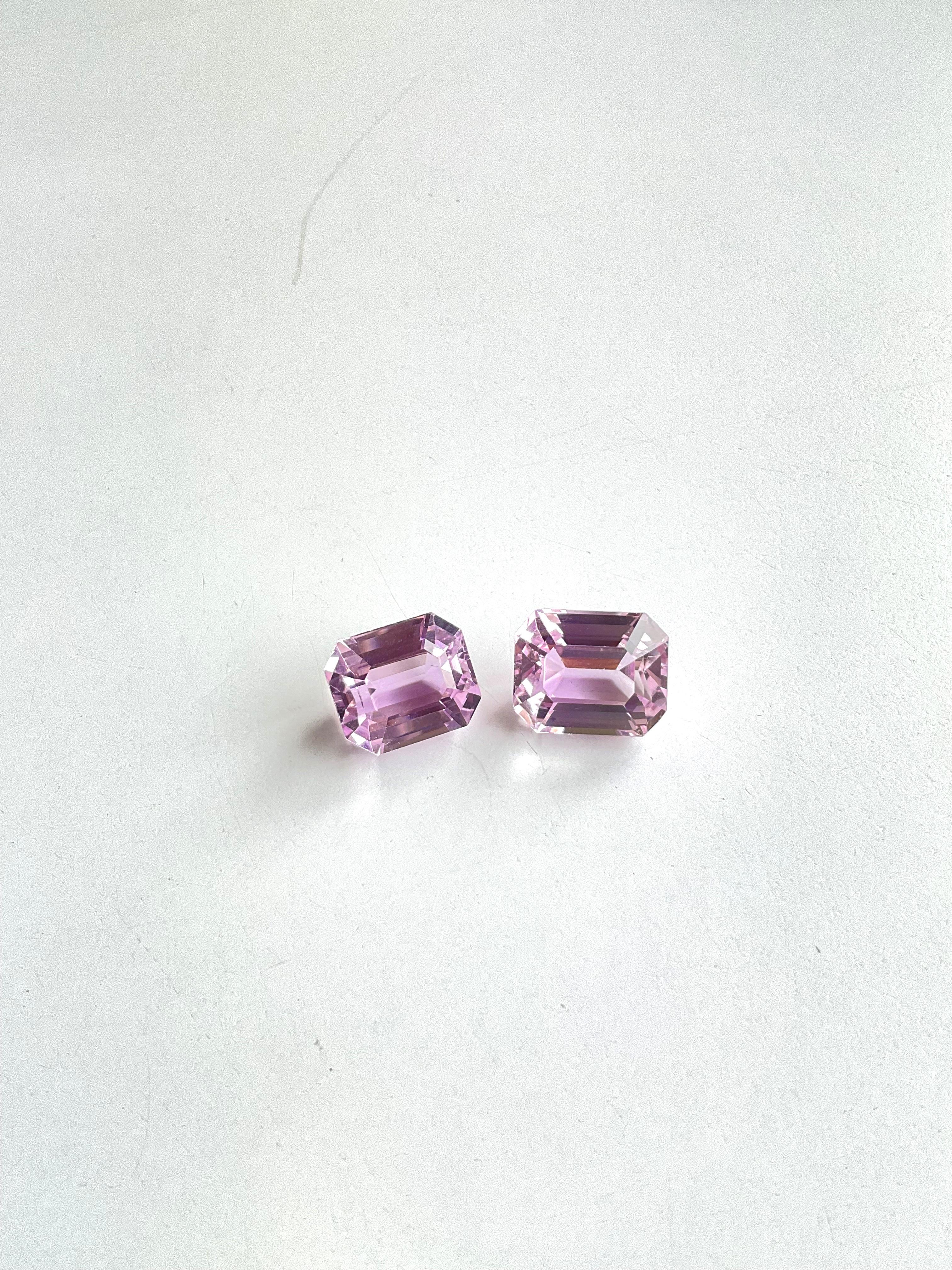 21.89 Carats Pink Kunzite Octagon Natural Cut Stones For Fine Gem Jewellery In Fair Condition For Sale In Jaipur, RJ