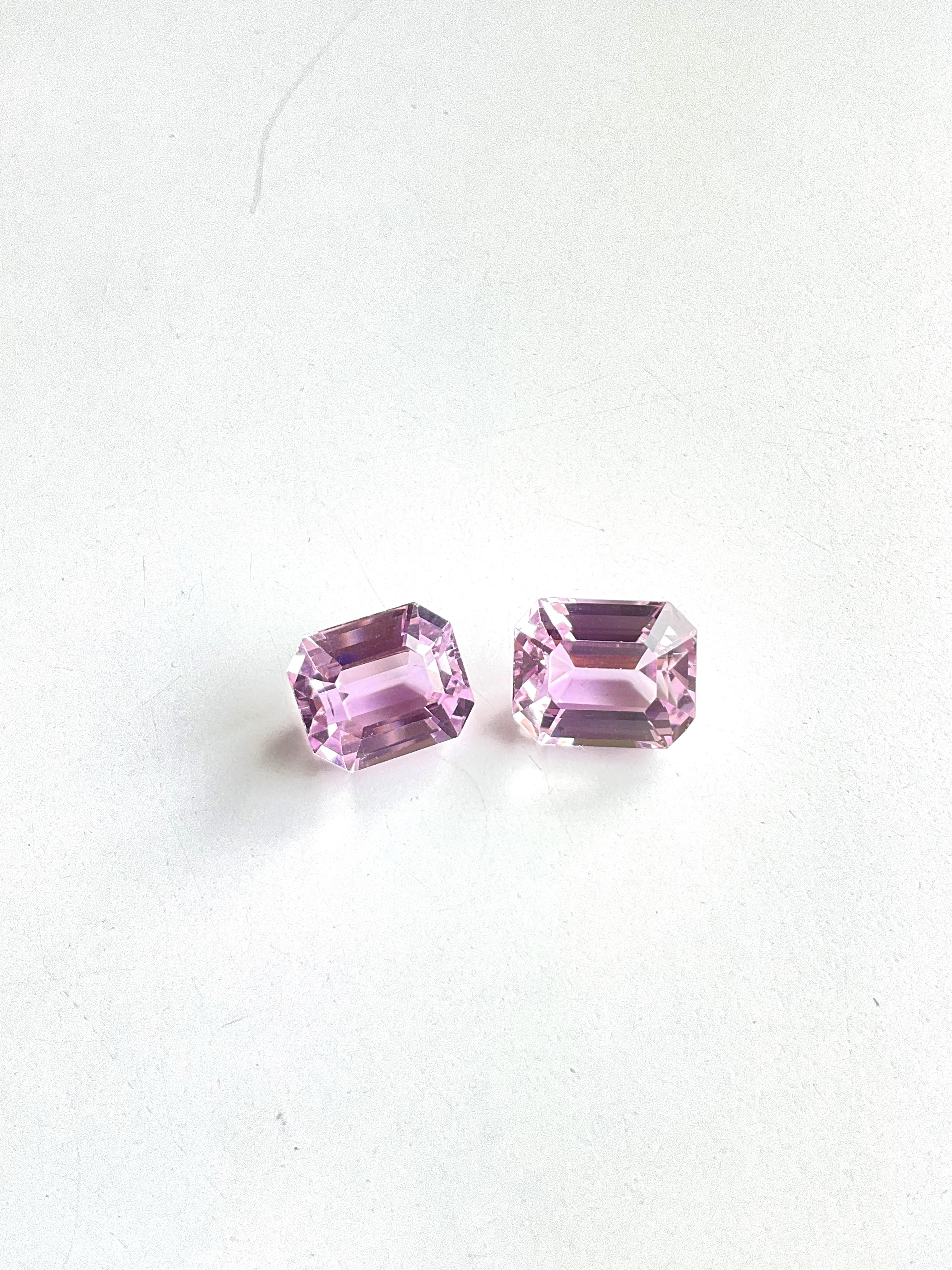 Women's or Men's 21.89 Carats Pink Kunzite Octagon Natural Cut Stones For Fine Gem Jewellery For Sale