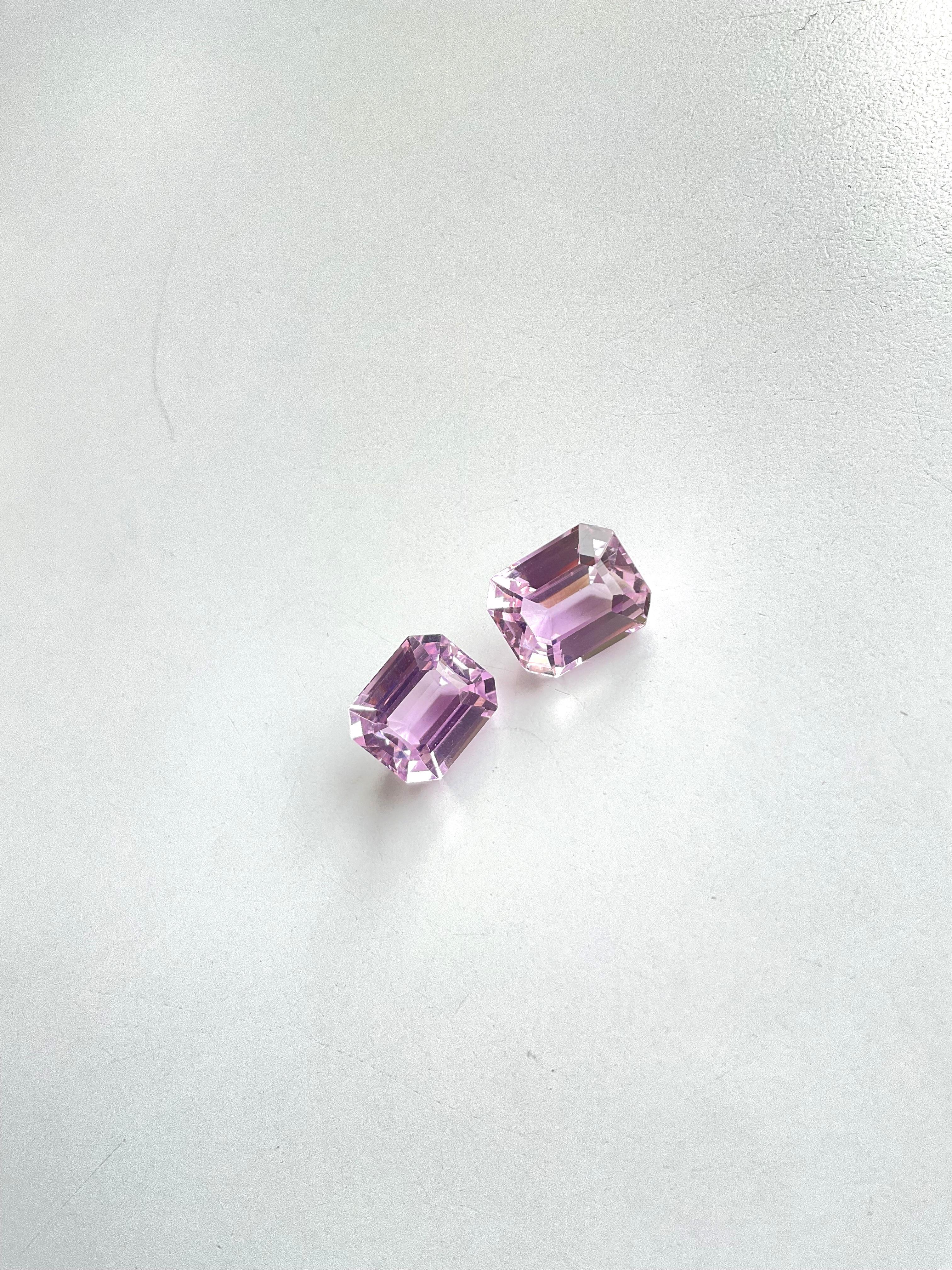21.89 Carats Pink Kunzite Octagon Natural Cut Stones For Fine Gem Jewellery For Sale 1