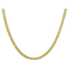Rare Colors 21.89ct Fancy Yellow Diamond Tennis Necklace