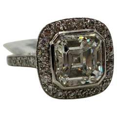 Bague de fiançailles 2.18ct Asscher cut certifiée GIA