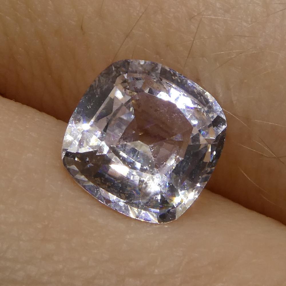 2.18ct Cushion White Sapphire GIA Certified Sri Lanka For Sale 10