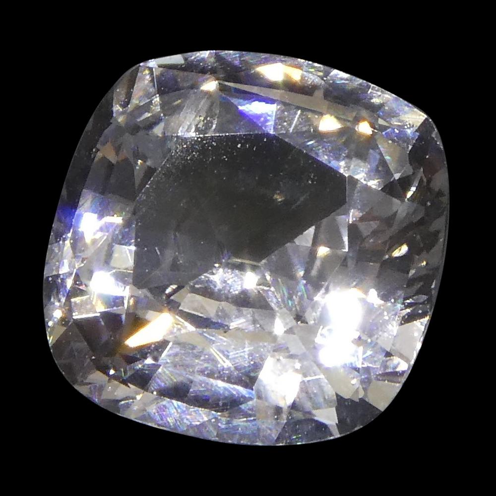 2.18ct Cushion White Sapphire GIA Certified Sri Lanka For Sale 14