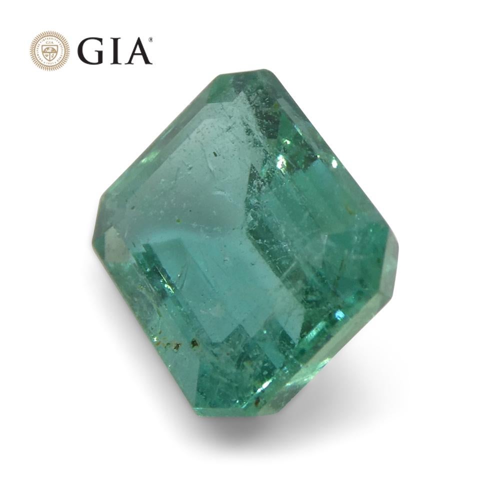 2.18ct Octagonal/Emerald Cut Green Emerald GIA Certified Zambia (F2)  For Sale 6