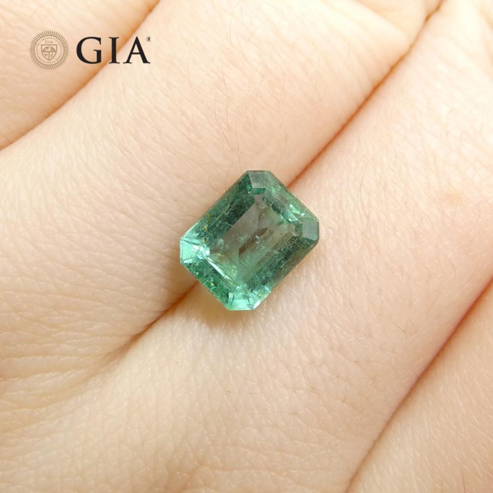 2.18ct Octagonal/Emerald Cut Green Emerald GIA Certified Zambia (F2)  For Sale 8