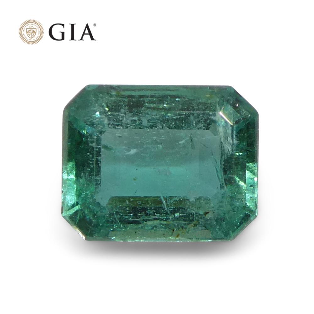 2.18ct Octagonal/Emerald Cut Green Emerald GIA Certified Zambia (F2)  For Sale 4