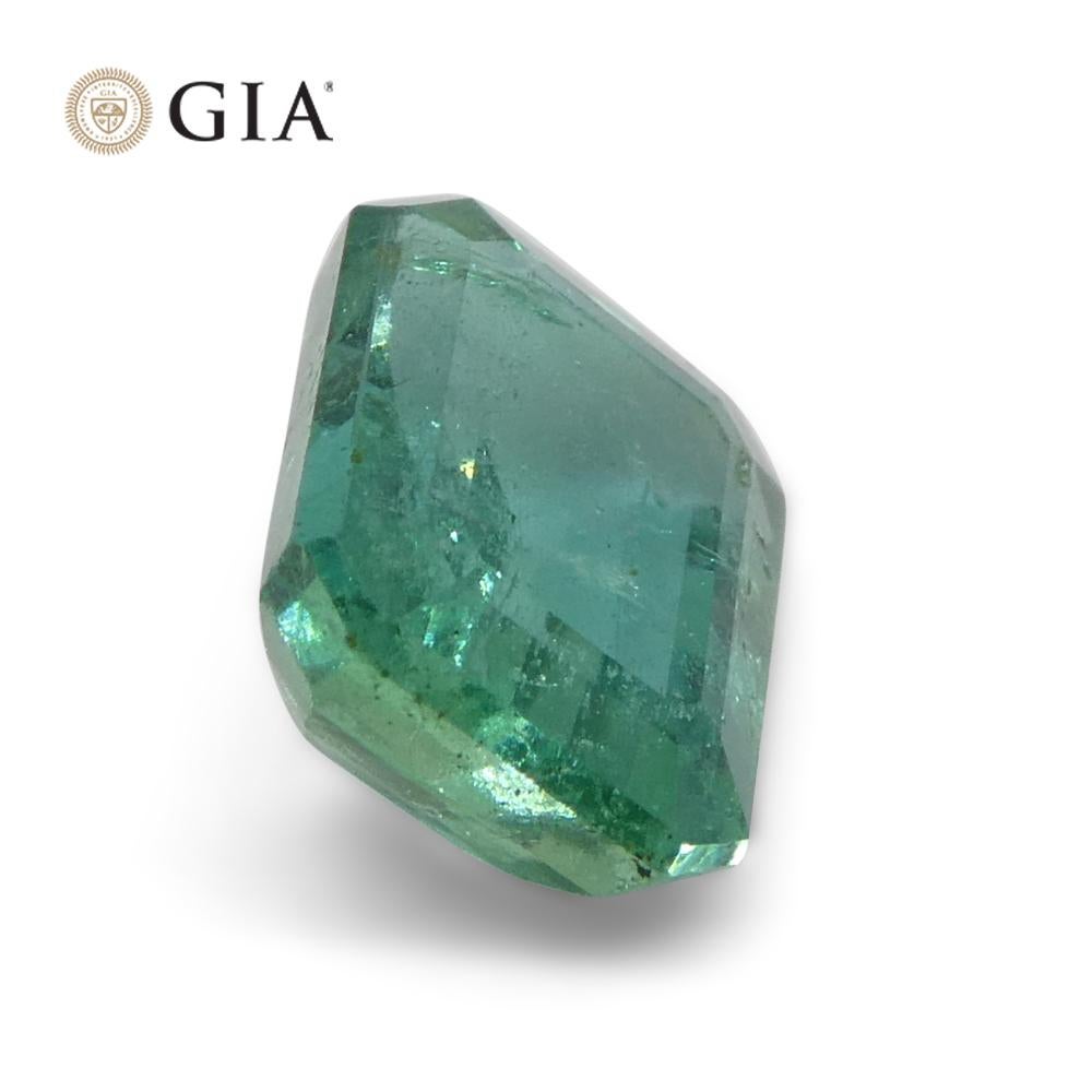 2.18ct Octagonal/Emerald Cut Green Emerald GIA Certified Zambia (F2)  For Sale 5