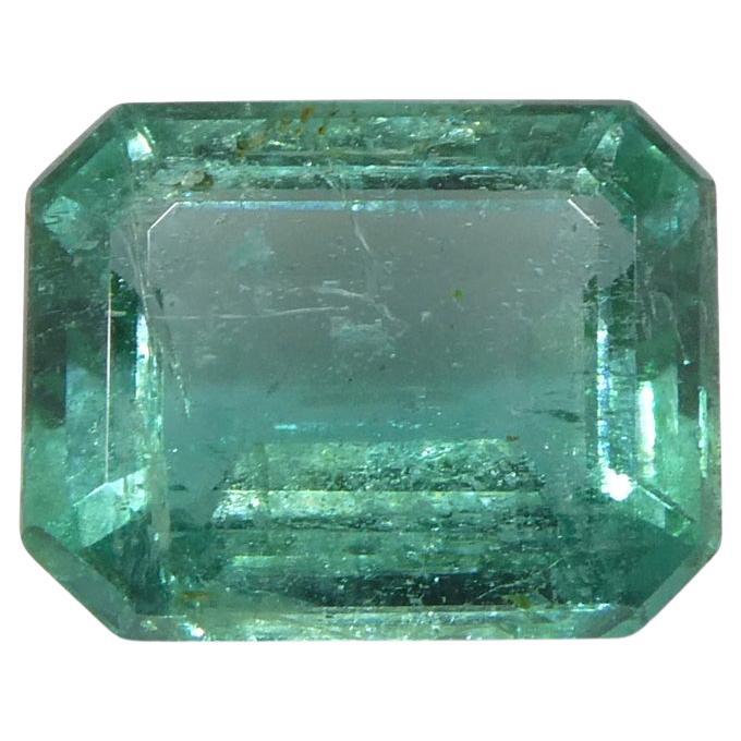 2.18ct Octagonal/Emerald Cut Green Emerald GIA Certified Zambia (F2)  For Sale