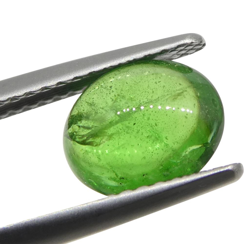Granato ovale cabochon di tsavorite verde del Kenya, 2,18ct, non riscaldato in vendita 6