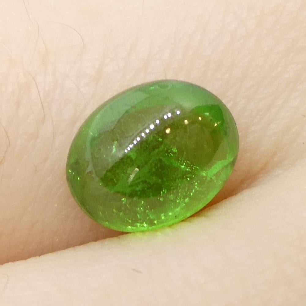 Granato ovale cabochon di tsavorite verde del Kenya, 2,18ct, non riscaldato in vendita 8