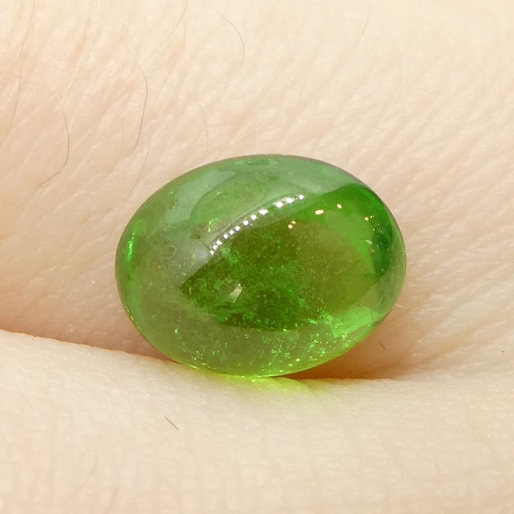 Granato ovale cabochon di tsavorite verde del Kenya, 2,18ct, non riscaldato in vendita 9