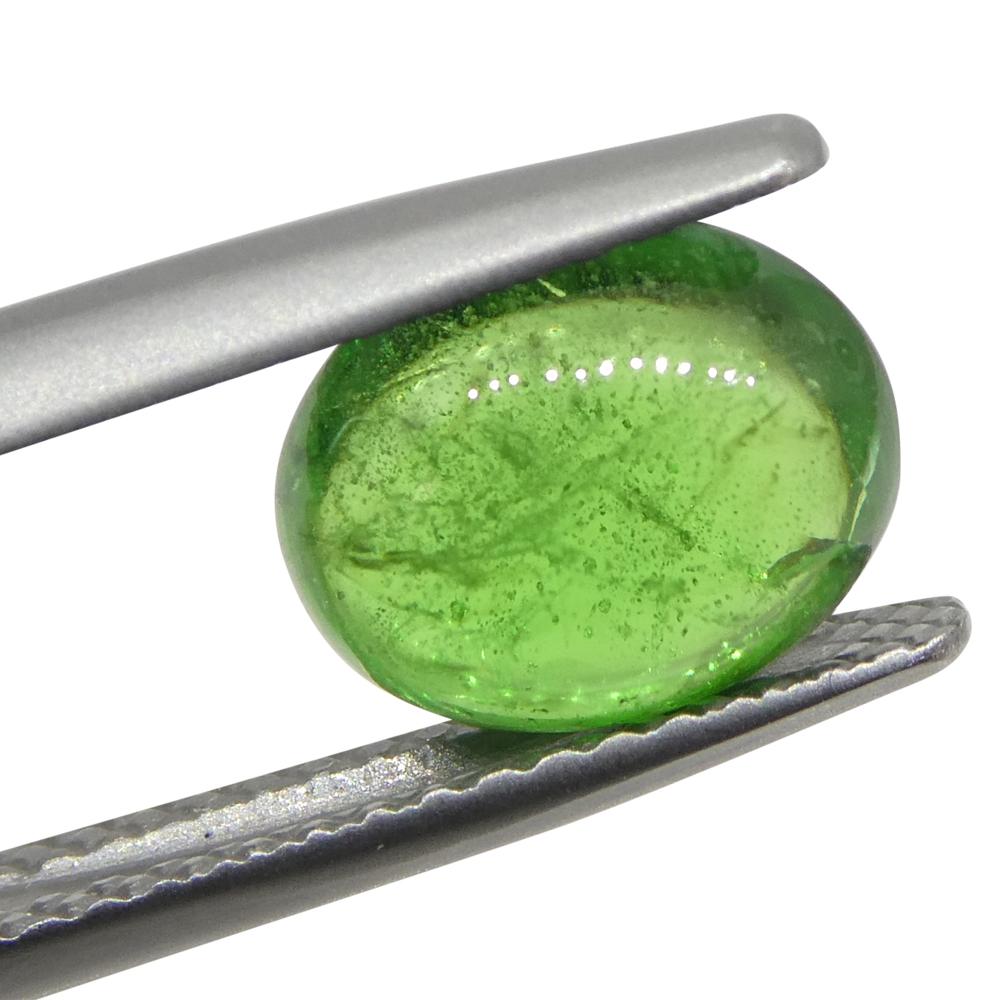 Oval Cut 2.18ct Oval Cabochon Green Tsavorite Garnet from Kenya, Unheated For Sale