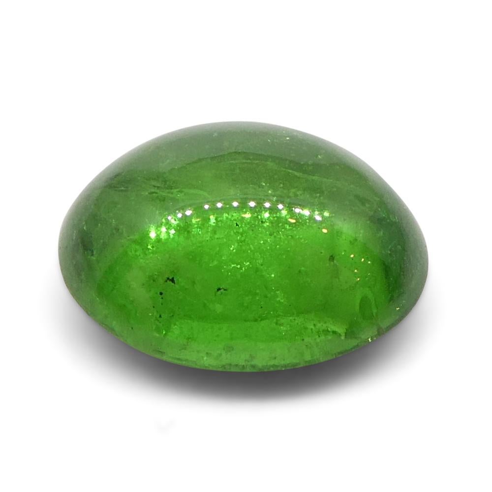 2.18ct Oval Cabochon Green Tsavorite Garnet from Kenya, Unheated In New Condition For Sale In Toronto, Ontario