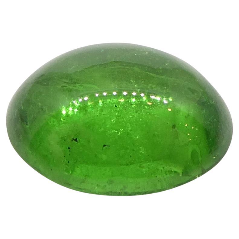 2.18ct Oval Cabochon Green Tsavorite Garnet from Kenya, Unheated