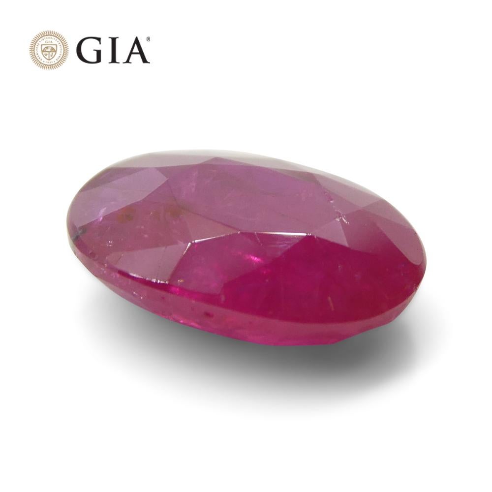2.18ct Rubino ovale rosso violaceo certificato GIA Mozambico in vendita 5