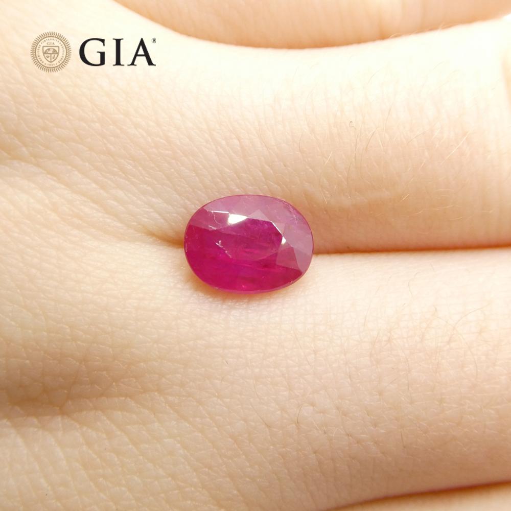 2.18ct Oval Purplish Red Ruby GIA Certified Mozambique   For Sale 6