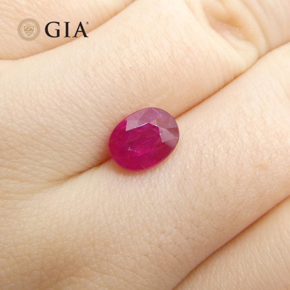 2.18ct Oval Purplish Red Ruby GIA Certified Mozambique   For Sale 7
