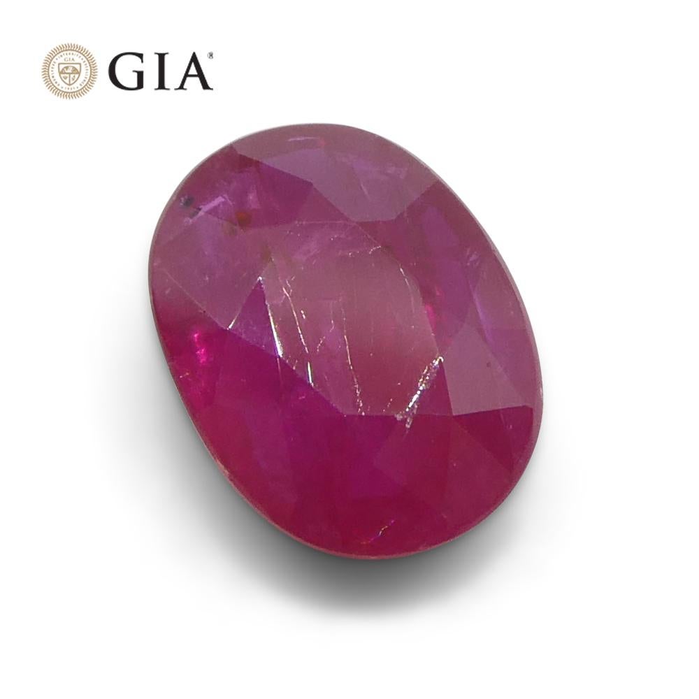 2.18ct Oval Purplish Red Ruby GIA Certified Mozambique   For Sale 4