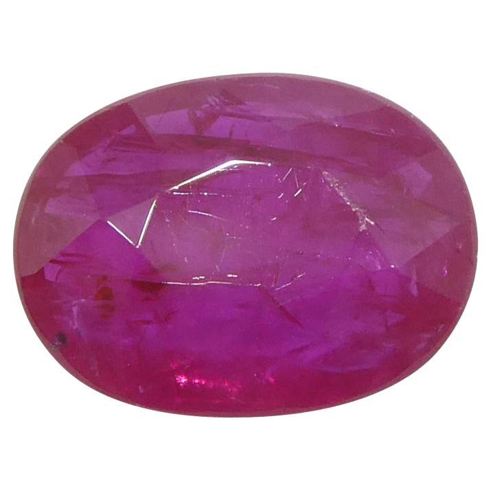 2.18ct Oval Purplish Red Ruby GIA Certified Mozambique  