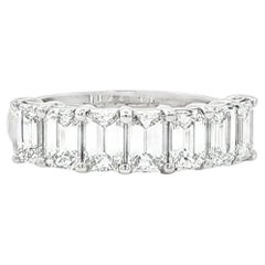 2.18CTW Seven GIA Certified Emerald Cut Diamond Band in Platinum