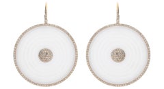 2.19 Brown Diamonds 18 Karat Pink Gold Circle Dangle Earrings