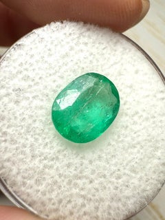 2,19 Karat 10x7 grüner kolumbianischer Smaragd - Ovalschliff Mai-Geburtsstein Edelstein