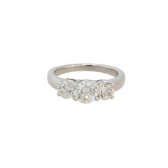 2.19 Carat 3 Stone Diamond Engagement Ring Platinum in Stock