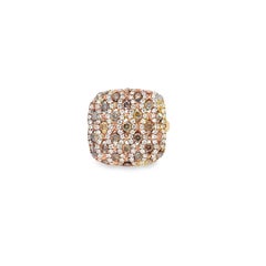 2.19 Carat Brown and White Diamond Rose Gold Ring