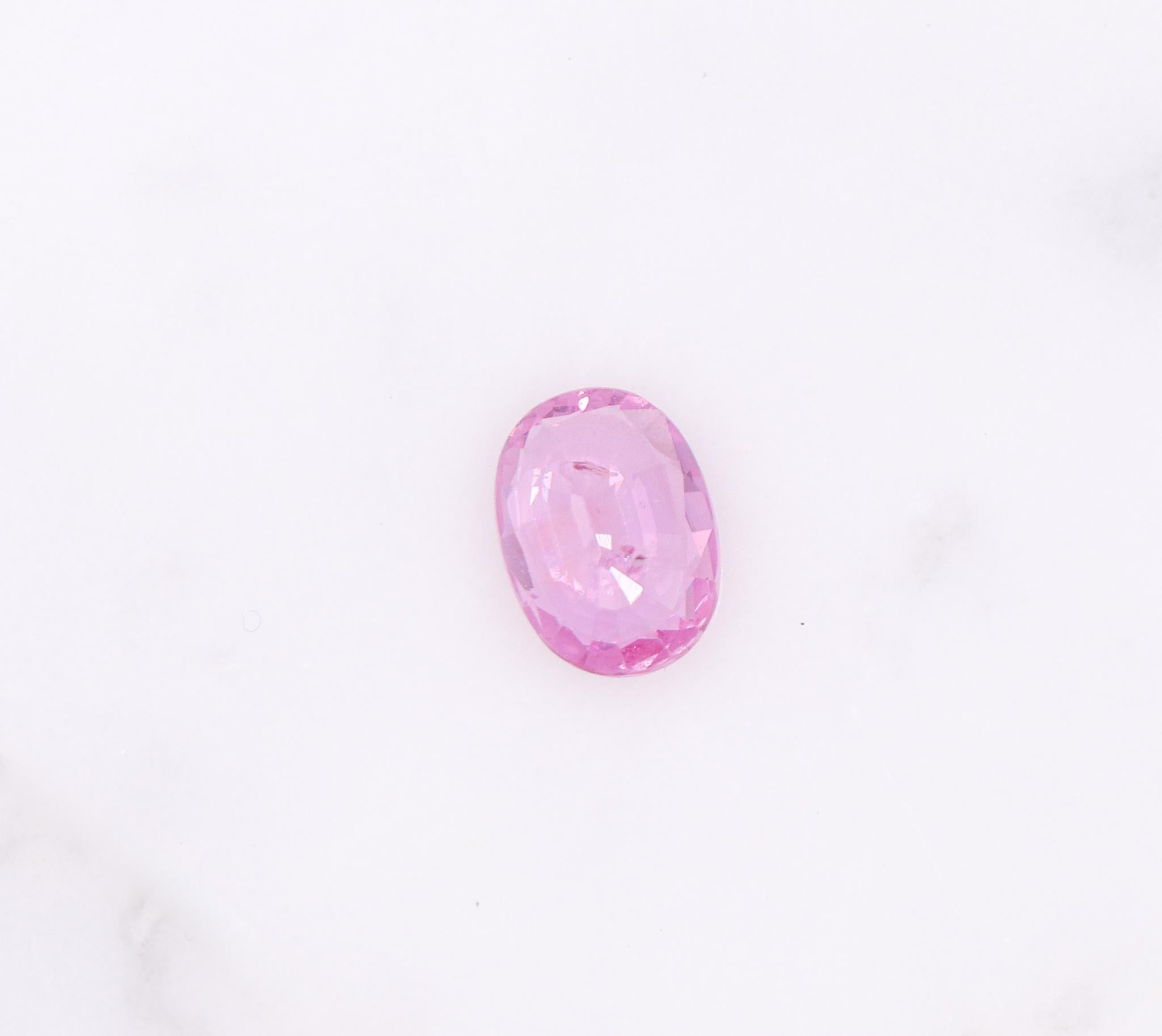 2.19 Carat Pink Sapphire Loose Gemstone Oval 9x7mm For Sale 3