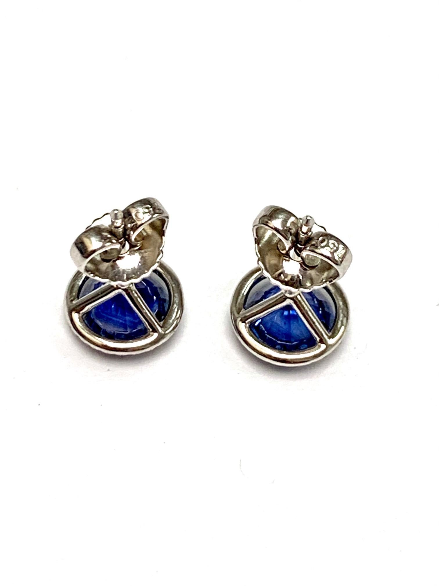 2.19 Carat Sapphire Diamond Earrings In New Condition For Sale In New York, NY
