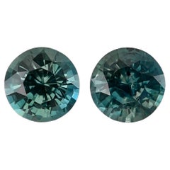 Paire de saphirs bleus et verts de 2,19 carats