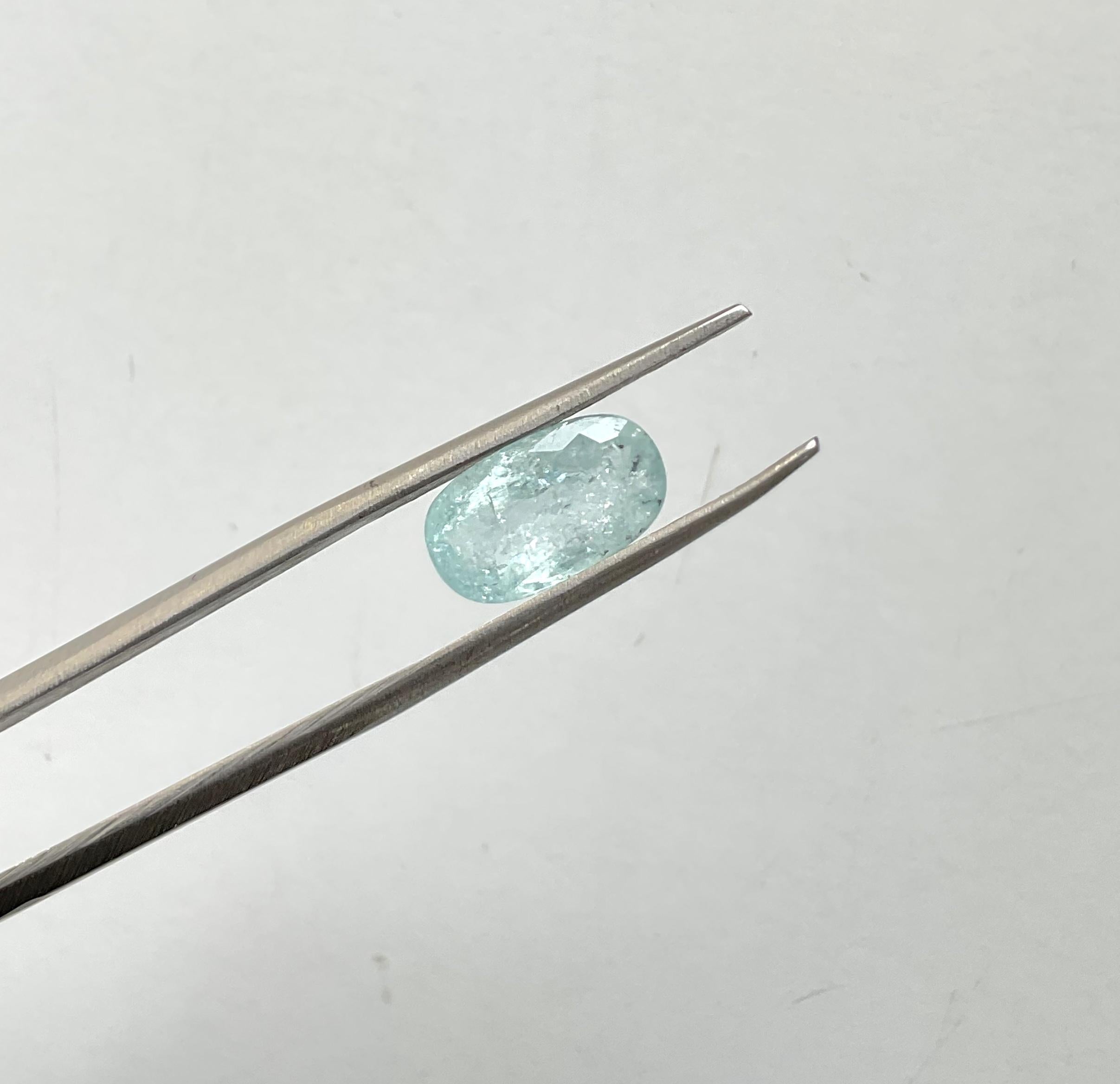 2.19 Carats Paraiba Tourmaline Oval Cut Stone for Fine Jewelry Natural gemstone For Sale 2