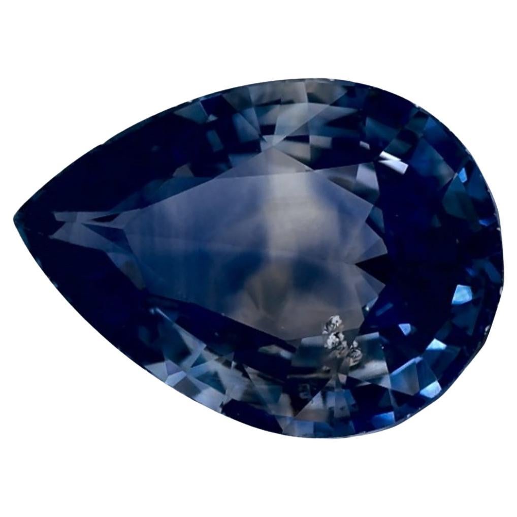 2.19 Ct Blue Sapphire Pear Loose Gemstone