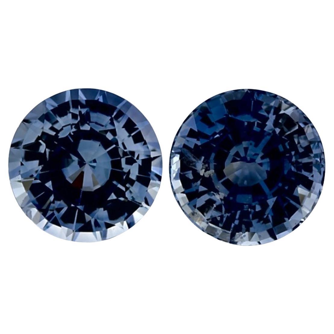 2.19 Ct Blue Sapphire Round Loose Gemstone For Sale