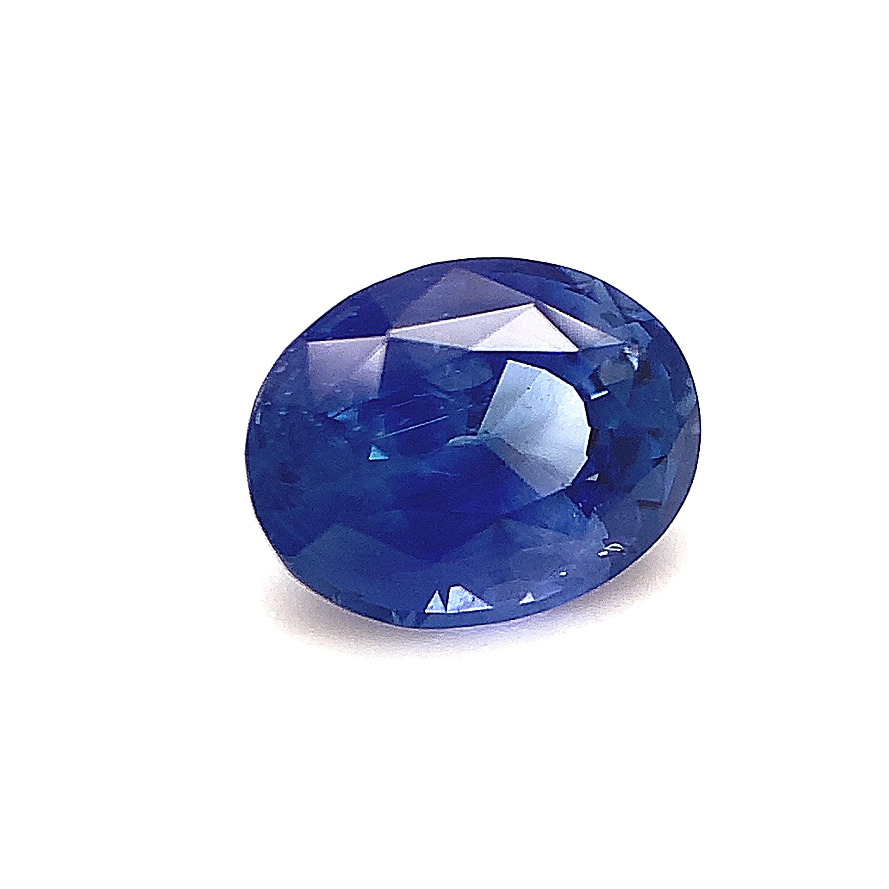 Artisan 2.19 Carat Cornflower Blue Sapphire Oval, Unset Loose Gemstone, GIA Certified For Sale