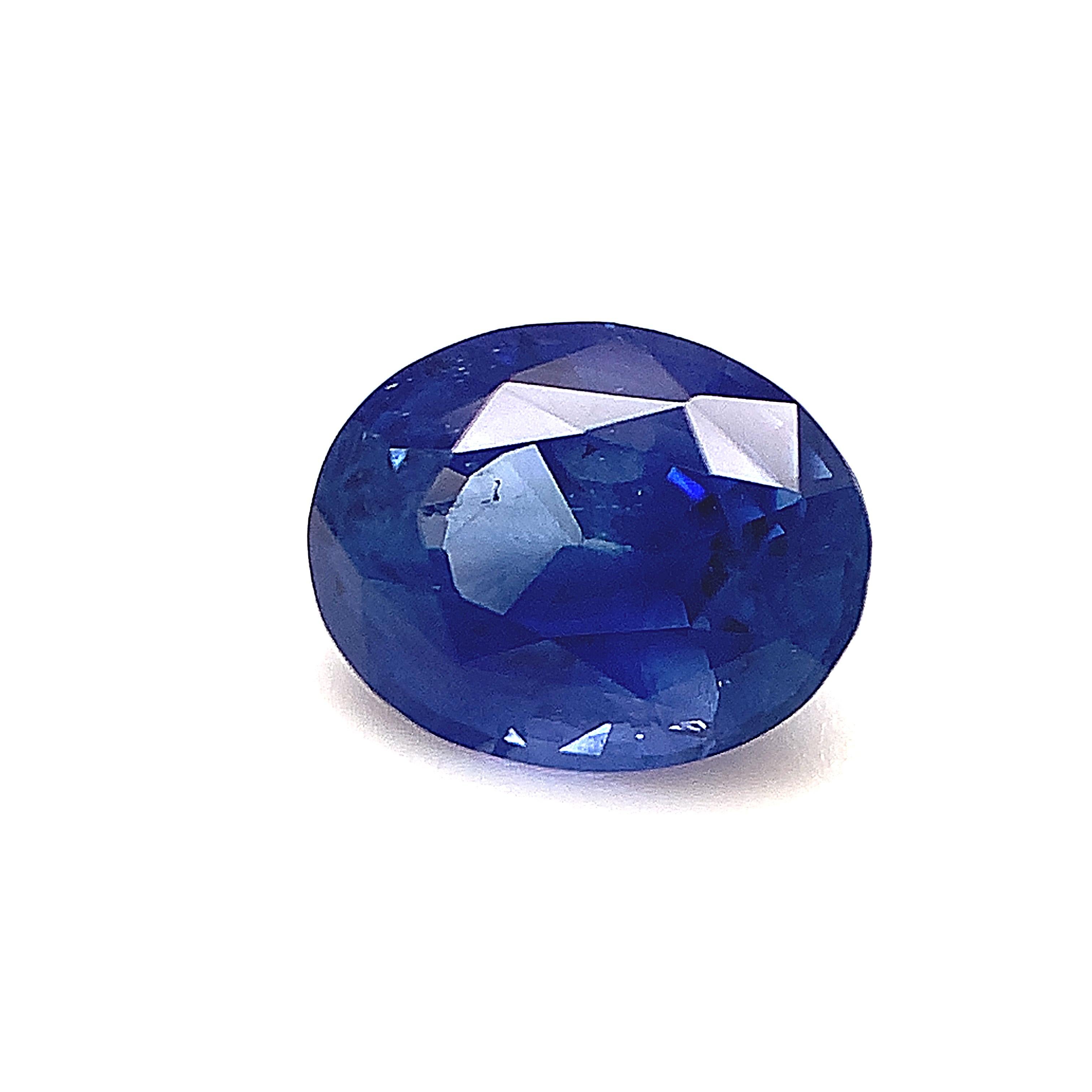 Oval Cut 2.19 Carat Cornflower Blue Sapphire Oval, Unset Loose Gemstone, GIA Certified For Sale