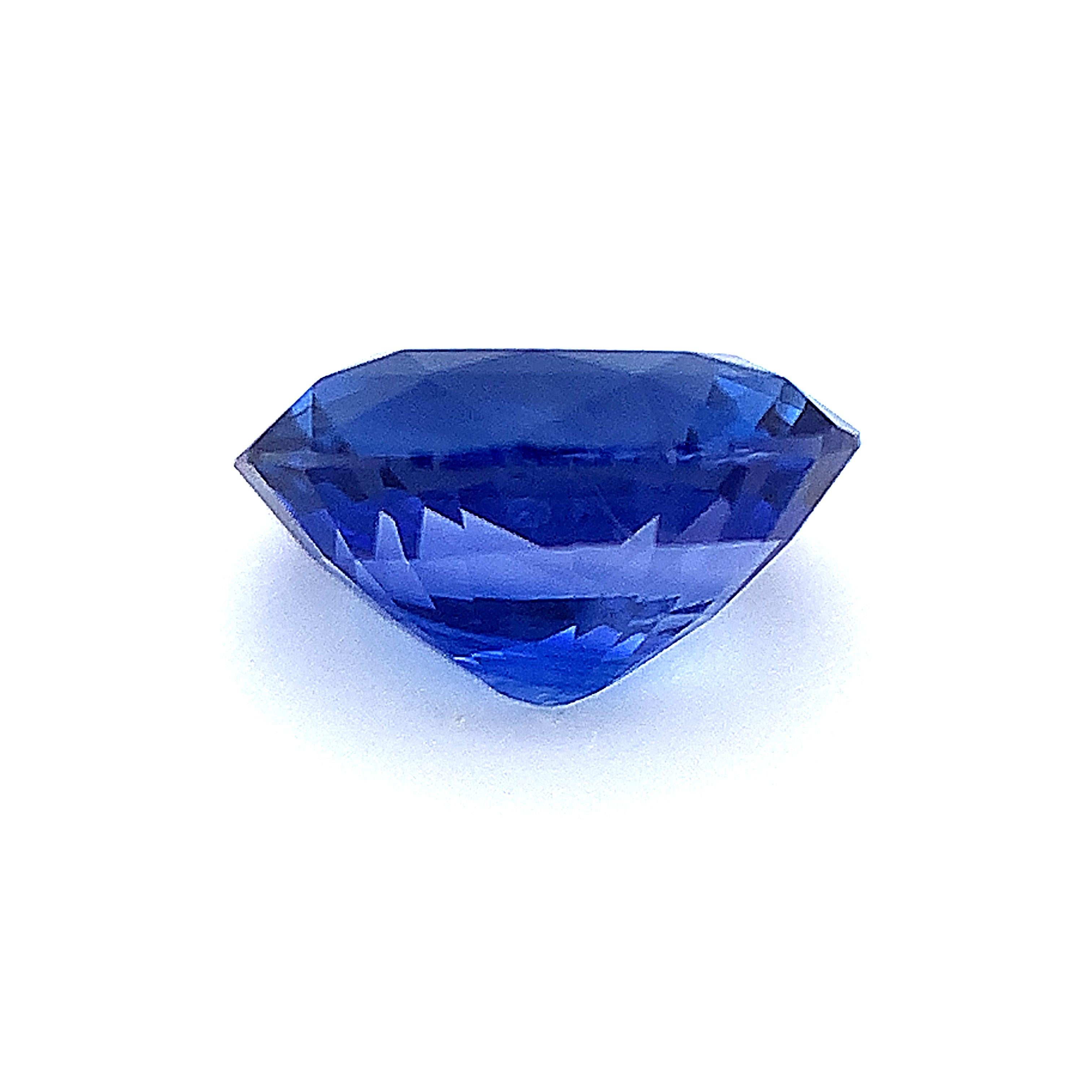 Women's or Men's 2.19 Carat Cornflower Blue Sapphire Oval, Unset Loose Gemstone, GIA Certified For Sale